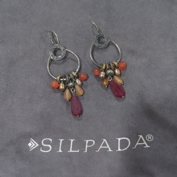 Silpada Silver Radiate Chandelier and Gemstone earrings - Picture 8 of 8